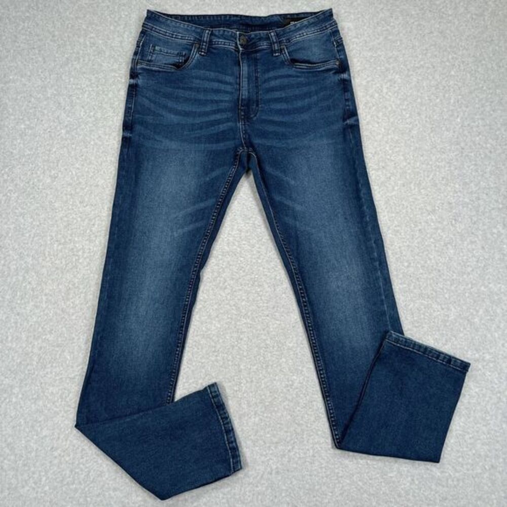 The Perfect Jean NYC Jeans Mens 33 x‎ 36 (32 x 35) Dark Slim Fit Stretch Denim